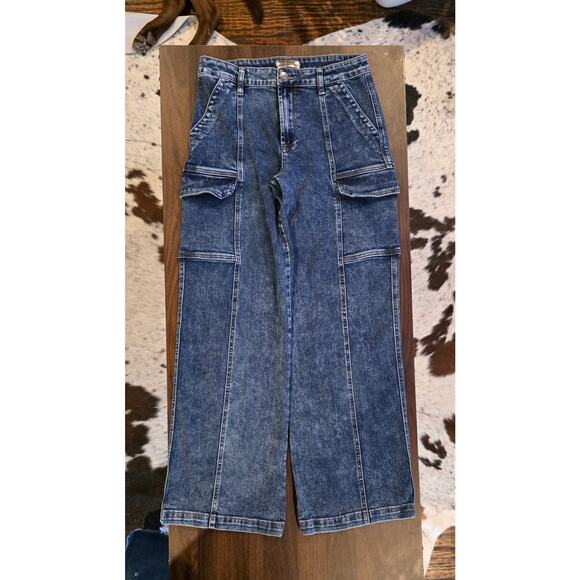 Kut From the Kloth High-Waist Cargo Jeans – Size 6, Dark Wash Denim - Picture 1 of 5